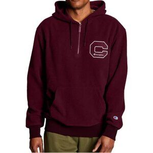 Champion Heritage Sherpa Quarter Zip Hoodie Maroon XL